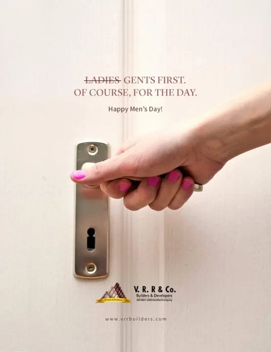 A hand opening a door: “Ladies first. Of course, for the day.”