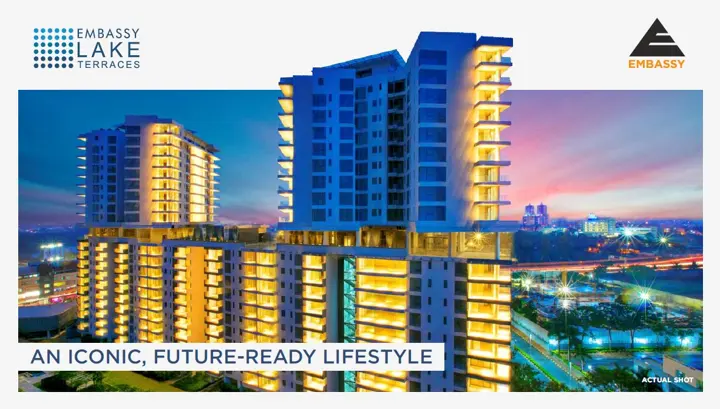 Embassy Lake Terraces brochure spread.